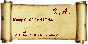 Kempf Alfréda névjegykártya